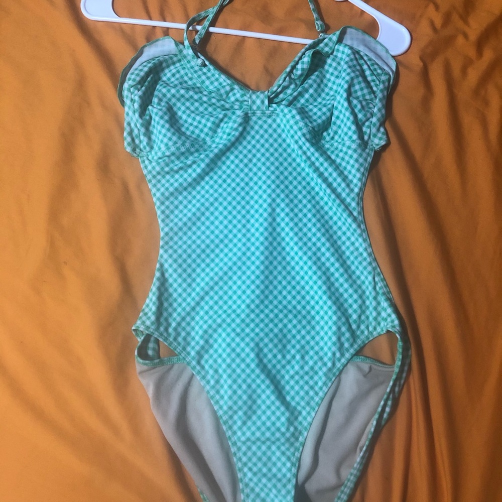 Delias green gingham swimsuit